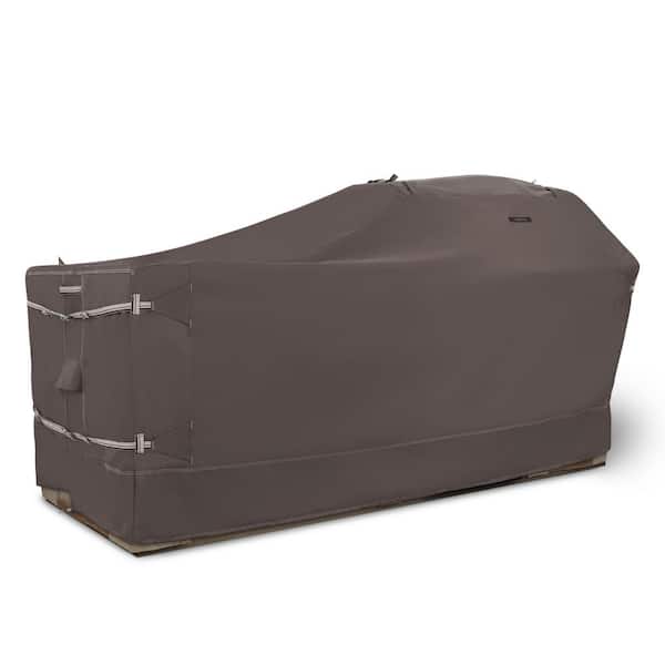 Classic Accessories Ravenna 98 in. W x 37 in. D x 48 in. H Dark Taupe Water-Resistant BBQ Grill Cover for Island with Left/Right Grill Head
