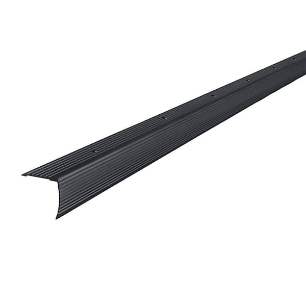 1-1/8 in. x 72 in. Matte Black Fluted Stair Edging