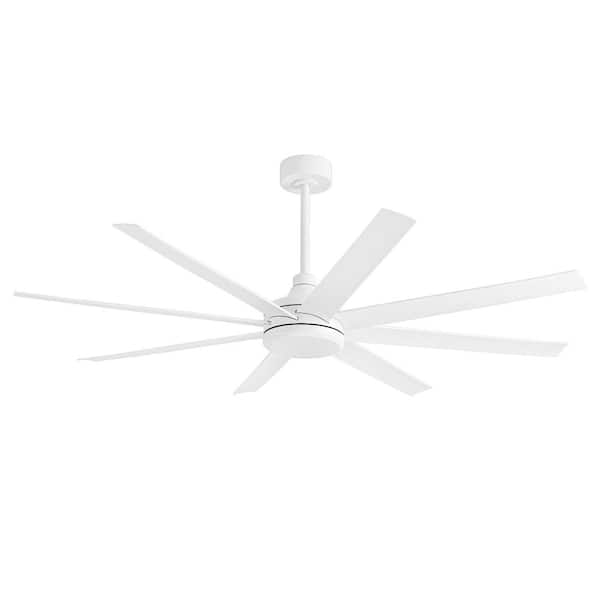 Breezary Melissa 65 in. 6 Fan Speeds Ceiling Fan in White with Remote Control Included