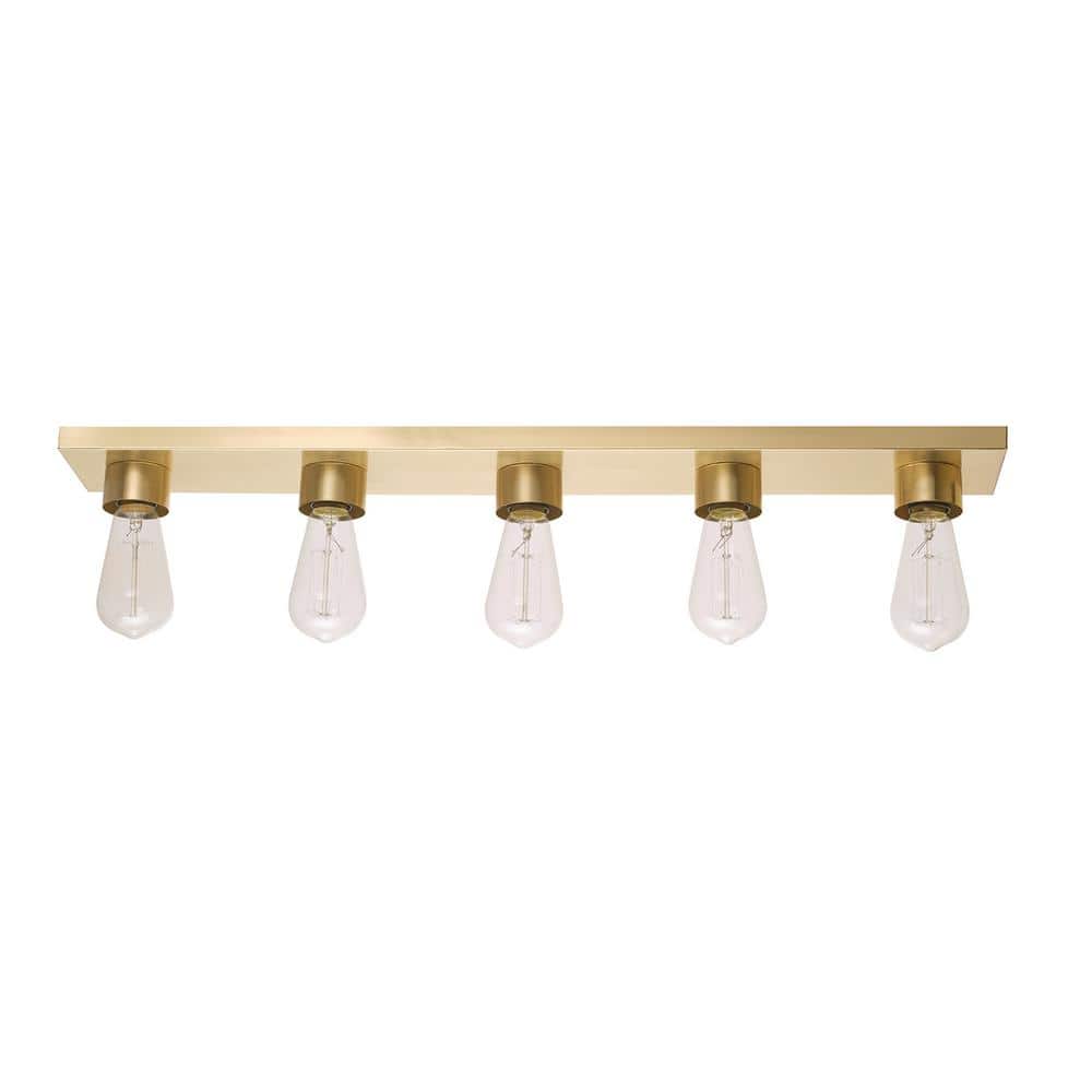 Alden 27.97 in. 5-Light Matte Brass Vanity Light