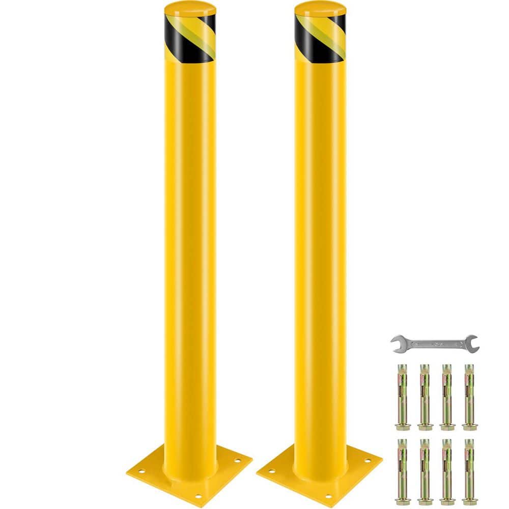 42 in. Height Bollard Post, 4.5 in. Diameter Steel Pipe Safety Bollard Post, Safety Bollard with 8 Anchor Bolts price history on PriceWatchPro