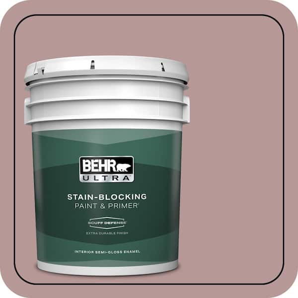 BEHR ULTRA 5 gal. #130F-4 Fond Memory Extra Durable Semi-Gloss Enamel Interior Paint & Primer