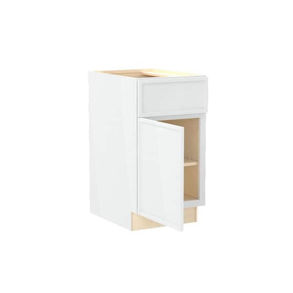 Franklin 18 in. W x 21 in. D x 34.5 in. H Assembled Plywood Base Bath Cabinet in Vesper White with Soft Close LH