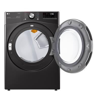 7.4 cu. ft. Ultra Large Black Steel Smart Electric Vented Dryer with Sensor Dry, TurboSteam and Wi-Fi Enabled