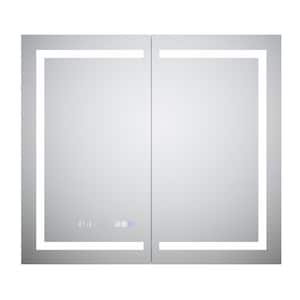 Moray 42 in. W x 36 in. H Rectangular Aluminum Recessed or Surface Mount Medicine Cabinet with Mirror and LED Light