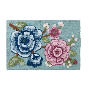 Spring Blooms 20 in. x 30 in. Multi Cotton Bath Rug