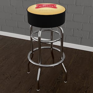 Miller High Life Logo 31 in. Yellow Backless Metal Bar Stool with Vinyl Seat