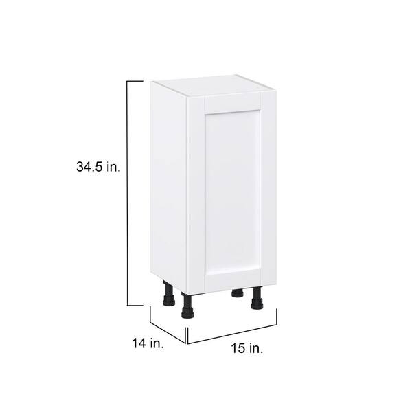 J COLLECTION Mancos Bright White Shaker Assembled Base Kitchen Cabinet with 3-Inner Drawers (15 in. W x 34.5 in. H x 14 in. D)