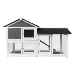 Dual roof design Wooden pet house