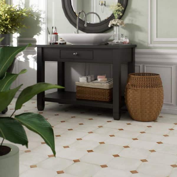 Laverton Octagon Nieve with Taco Natural 8 in. x 8 in. Porcelain Floor and Wall Tile (22.5 sq. ft. /Case)