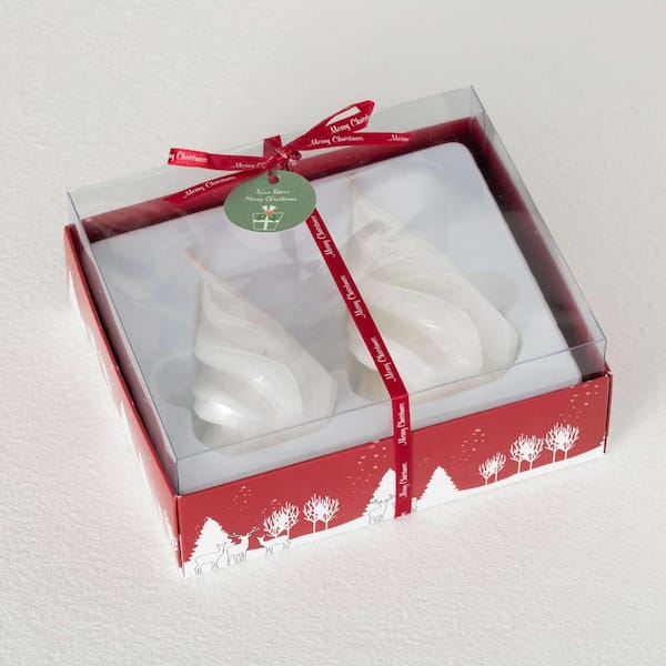 Vance Kitira 4" White Christmas Tree Candle Set of 2