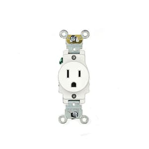 15 Amp 125 Volt Industrial Grade Single Outlet/Receptacle, White (1-Pack) 05261-W