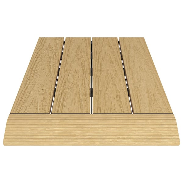 NewTechWood 1/6 ft. x 1 ft. Quick Deck Composite Deck Tile Straight Fascia in Australian Red Cedar (4-Pieces/Box)