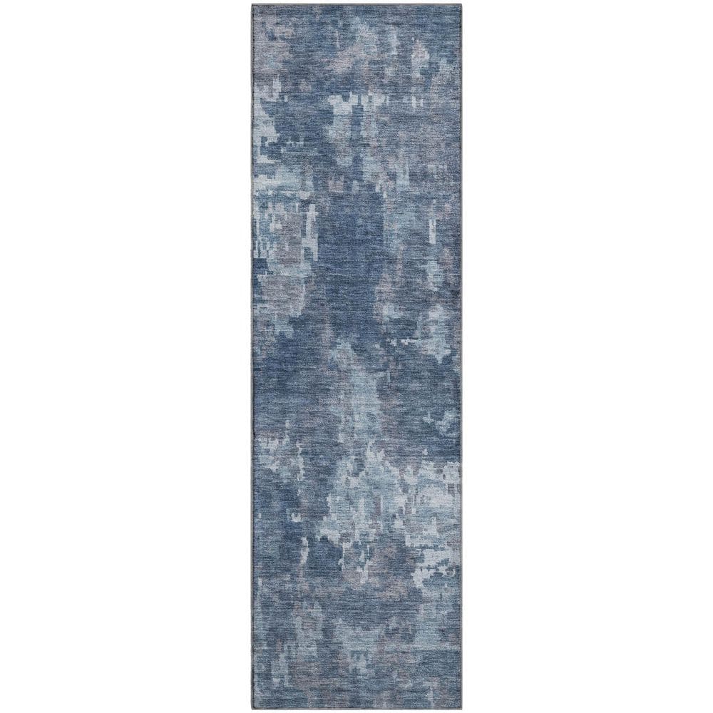 Mayfield Premium Machine Washable Abstract AMF2361 Blue 2 ft. x 7 ft. Runner Rug price history on PriceWatchPro