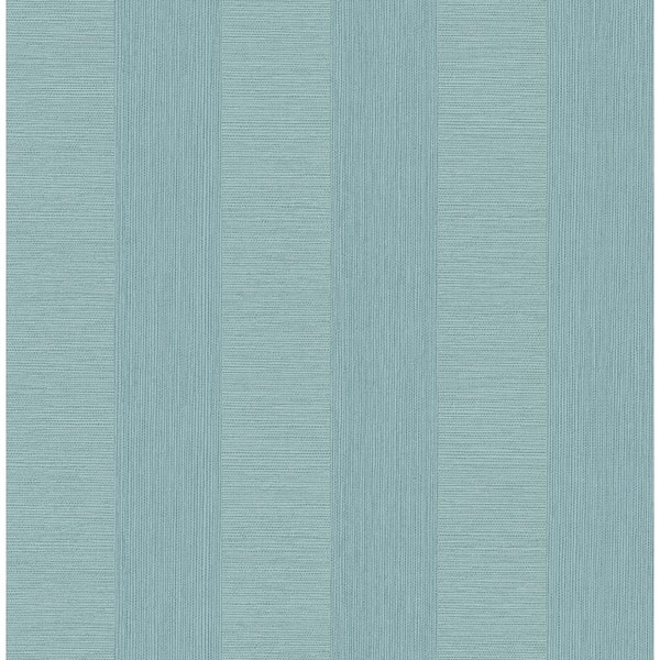 A-Street Prints Intrepid Aqua Faux Grasscloth Stripe Paper Strippable Wallpaper (Covers 56.4 sq. ft.)