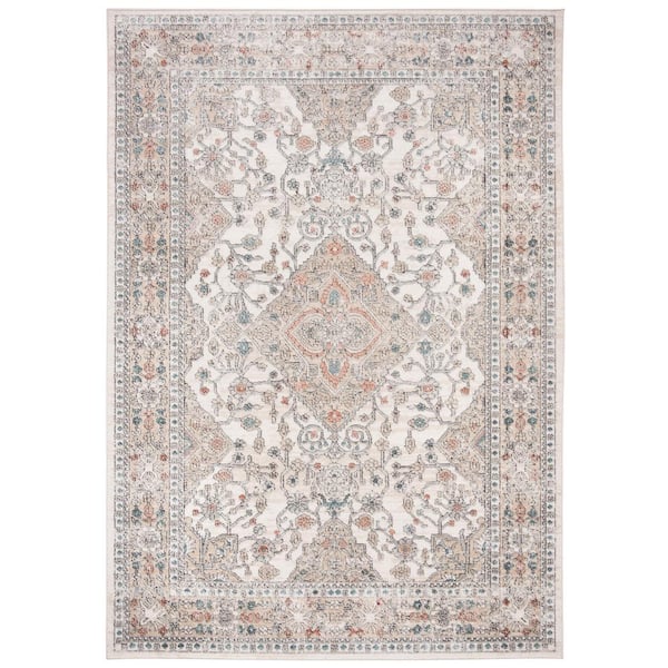 SAFAVIEH Oregon Gray/Ivory 8 ft. x 10 ft. Border Distressed Area Rug