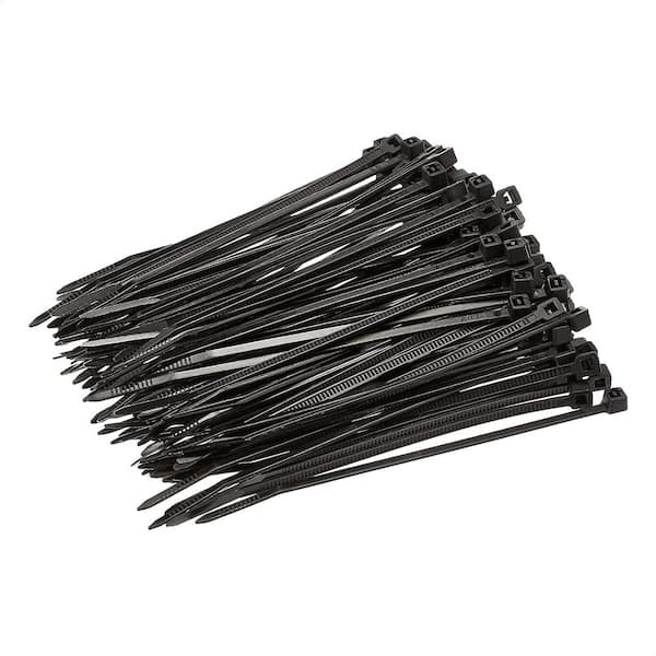 Micro Connectors, Inc 8 in. Cable Zip Tie 40 lbs. Multi-Purpose Self-Locking Black (1000-Pack)