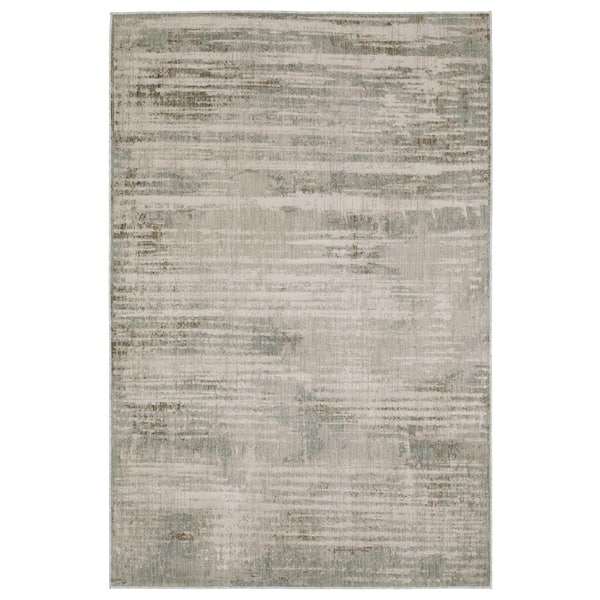 Muse Beige/Blue 10 ft. x 13 ft. Earthy Abstract Distressed Polyester/Polypropylene Blend Indoor Area Rug