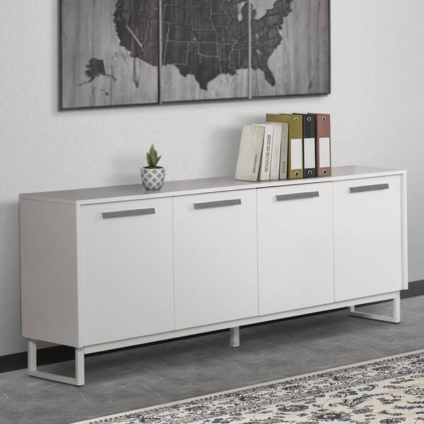AGH Deco Alaska White 4-Door Storage Cabinet