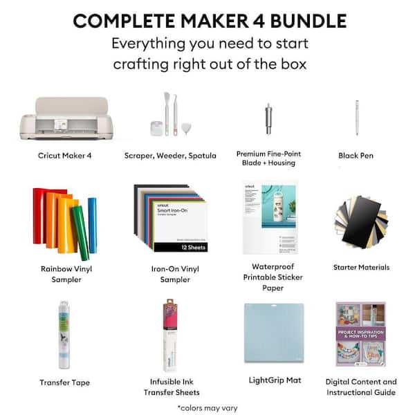 Cricut Maker 4-Smart Cutting Machine Bundle with Printable Sticker
