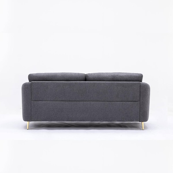 Acme Furniture Yuina 34 in. Rolled Arm Linen Rectangle Sofa in