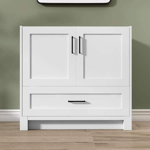 Getpro 36 in. W x 21.5 in. D x 33.5 in. H Bath Vanity Cabinet without Top Bathroom Vanities Cabinet in Matte White
