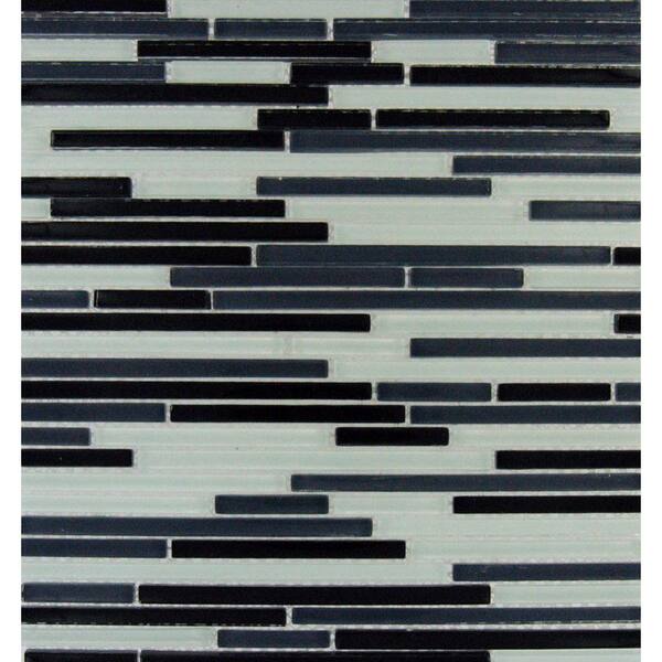 MSI Black and White Bamboo 12 in. x 12 in. x 8 mm Glass Mesh-Mounted Mosaic Tile