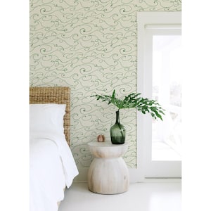 Kuroshio Green Ocean Wave Matte Paper Pre-Pasted Wallpaper