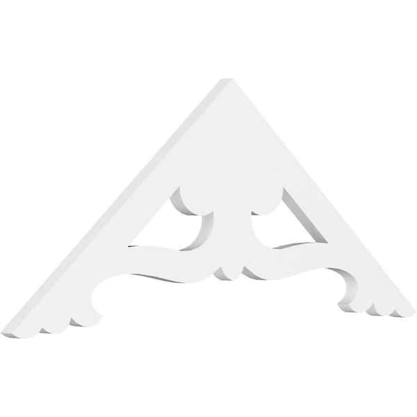 Ekena Millwork 1 in. x 36 in. x 15 in. (10/12) Pitch Cornelia Gable Pediment Architectural Grade PVC Moulding