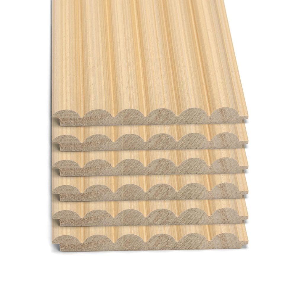 Wall Panelling Rounded Art3dwallpanels Rounded Fluted Ashtree 7.87 ft. x 0.47 ft. x 2/3 in ...