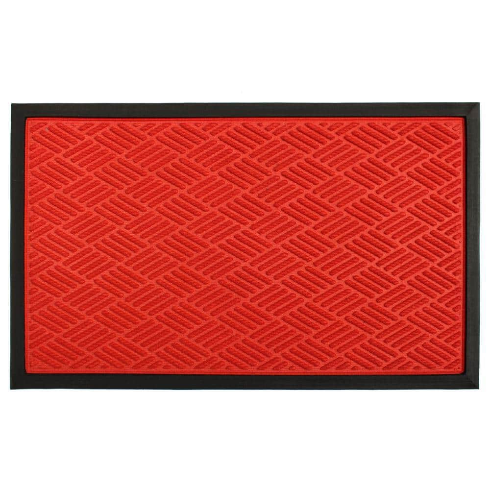 Patterned Orange 24 in. x 36 in. Rubber Non-Slip Indoor Outdoor Doormat
