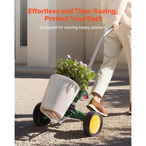 SVOPES Garden Pot Mover Plastic with Adjustable Arm, Heavy Duty Plant Dolly Cart, 143 lbs. Capacity for Indoor/Outdoor Use