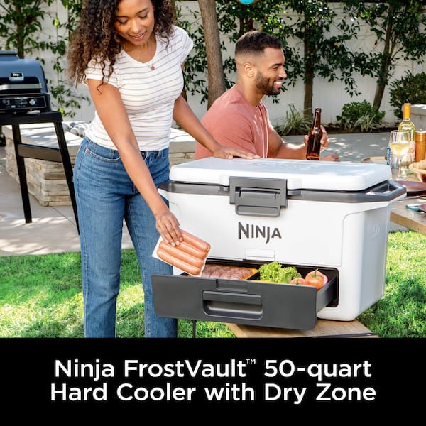 NINJA FrostVault 50- qt Hard Cooler with Dry Zone in White FB151WH