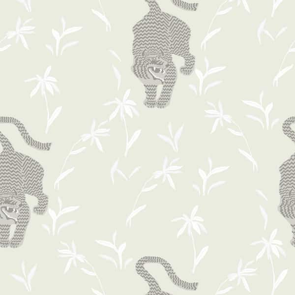 Mitchell Black Stalking Tiger Vinyl Peelable Wallpaper (Covers 36 sq. ft.)