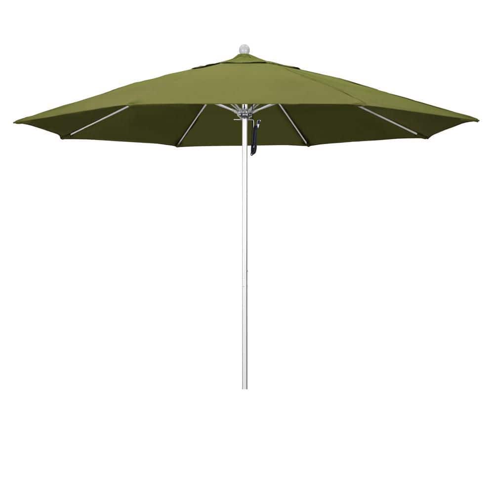 11 ft. Silver Anodized Aluminum Market Patio Umbrella with Fiberglass Ribs Pulley Lift in Palm Pacifica price history on PriceWatchPro