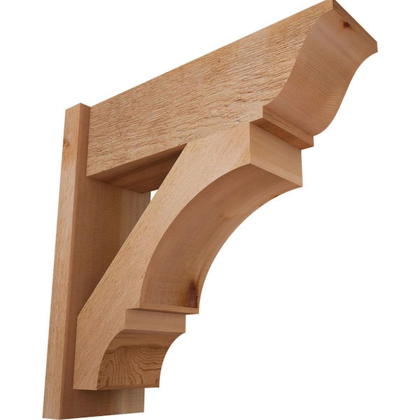 Ekena Millwork 8 in. x 24 in. x 24 in. Balboa Traditional Rough Sawn Western Red Cedar Outlooker