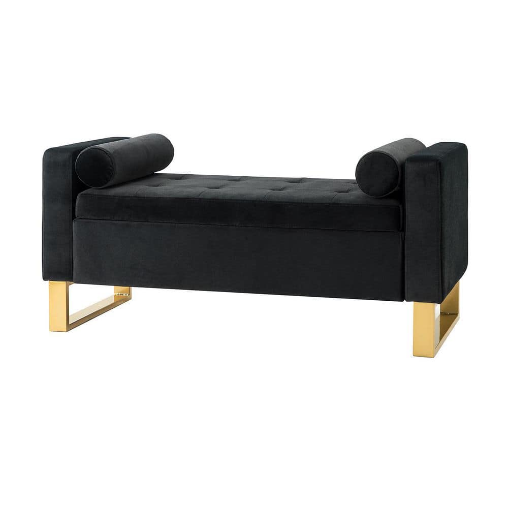 ARTFUL LIVING DESIGN Imelda 50 4 In W X 20 1 In D X 23 6 In H Black   Black Artful Living Design Bedroom Benches Z2lybe0012 Black 64 1000 