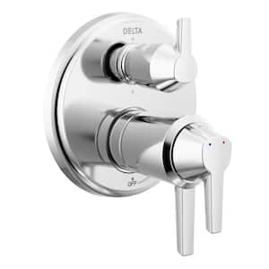 Galeon 2-Handle Wall Mount Diverter Valve Trim Kit with 6-Setting Integrated in Lumicoat Chrome (Valve not Included)