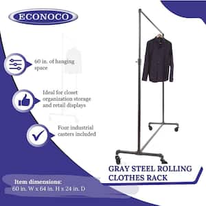Gray Metal Clothes Rack 60 in. W x 64 in. H