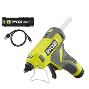 USB Lithium Cordless Glue Gun Kit with 2.0 Ah Battery, Charging Cable, and Glue Sticks (3-Piece)