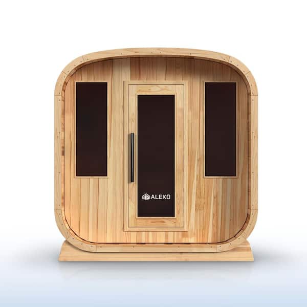 ALEKO Rustic Series 4-Person Outdoor Cedar Square Sauna with 4.5