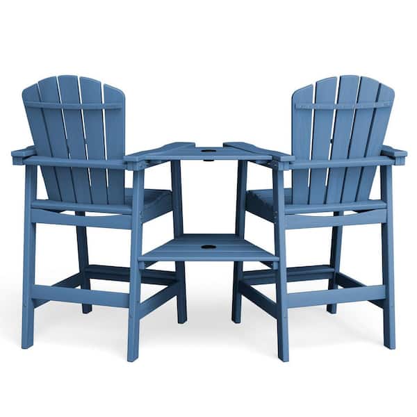JEAREY HDPE Plastic Tall Adirondack Chair (Set of 2) Outdoor