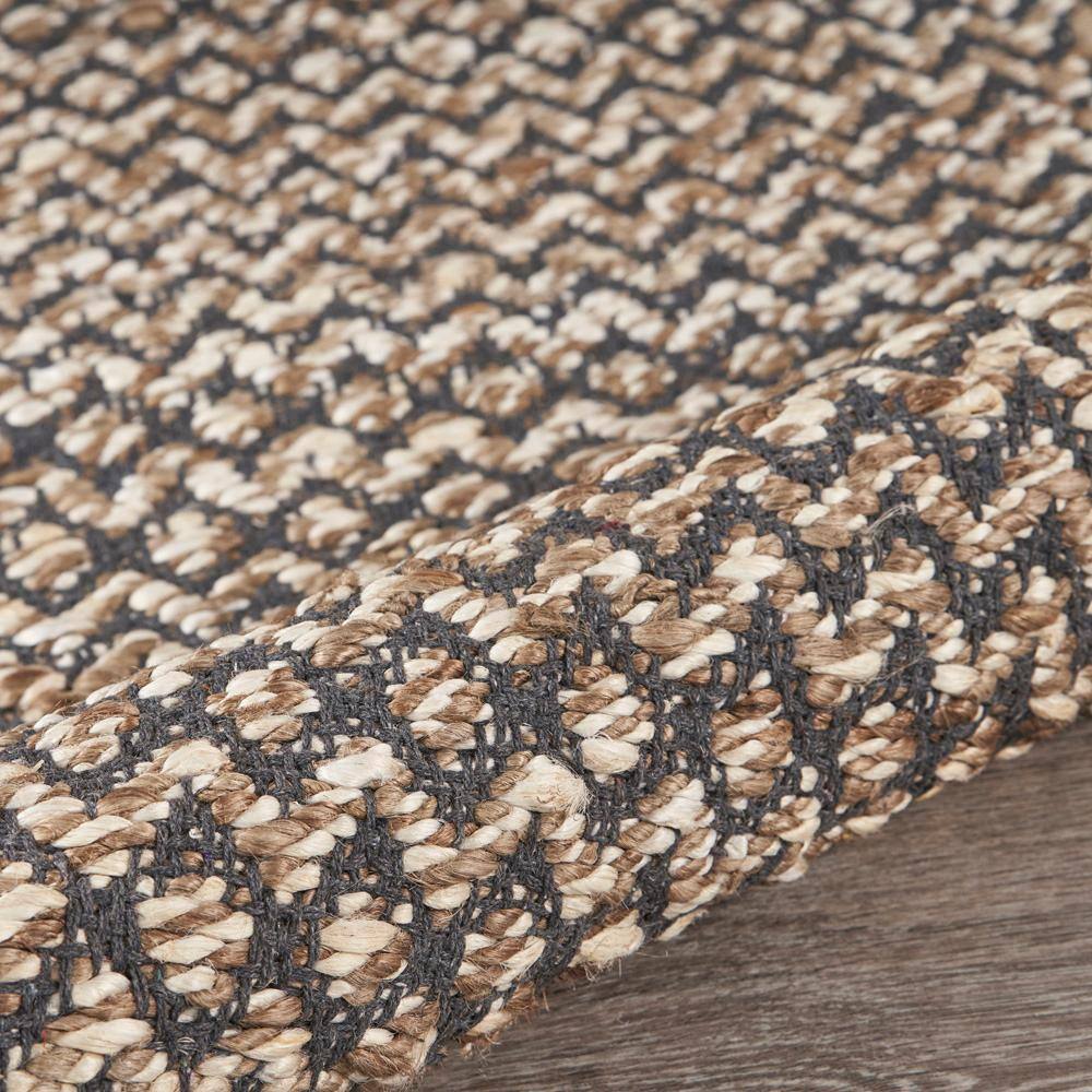 Gray and Beige Cotton Chevron Runner Rug, 2' x 5'8"