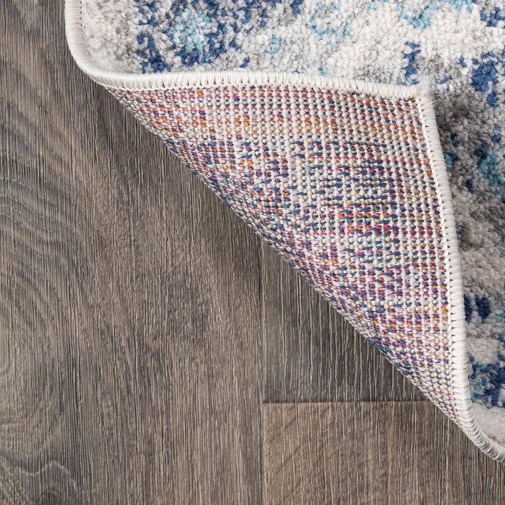 French Country Medallion 4' x 6' Blue/Gray Synthetic Area Rug