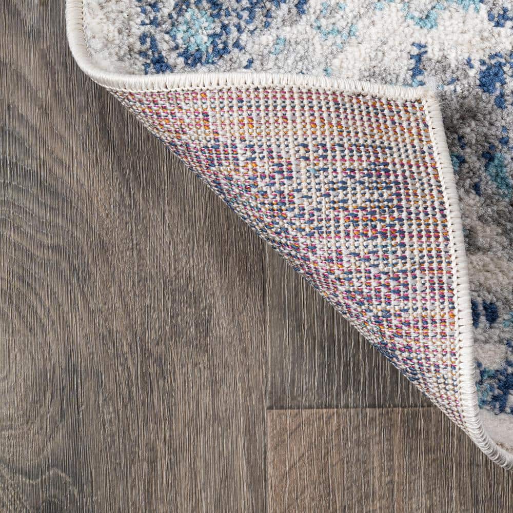 French Country Blues 8' x 10' Medallion Synthetic Area Rug