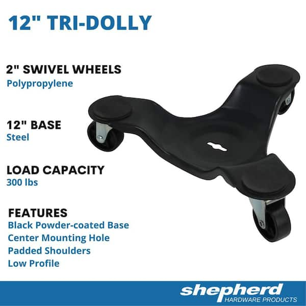 12 in. Steel Tri-Dolly with 300 lb. Load Rating