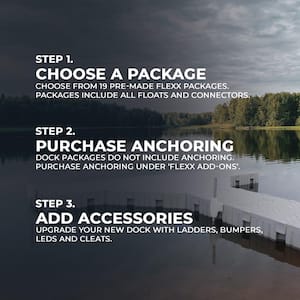 Flexx 8 ft. T-Shaped Floating Dock Package, Modular Floating Dock/Swim Platform, Floating Boat Dock for Lakes
