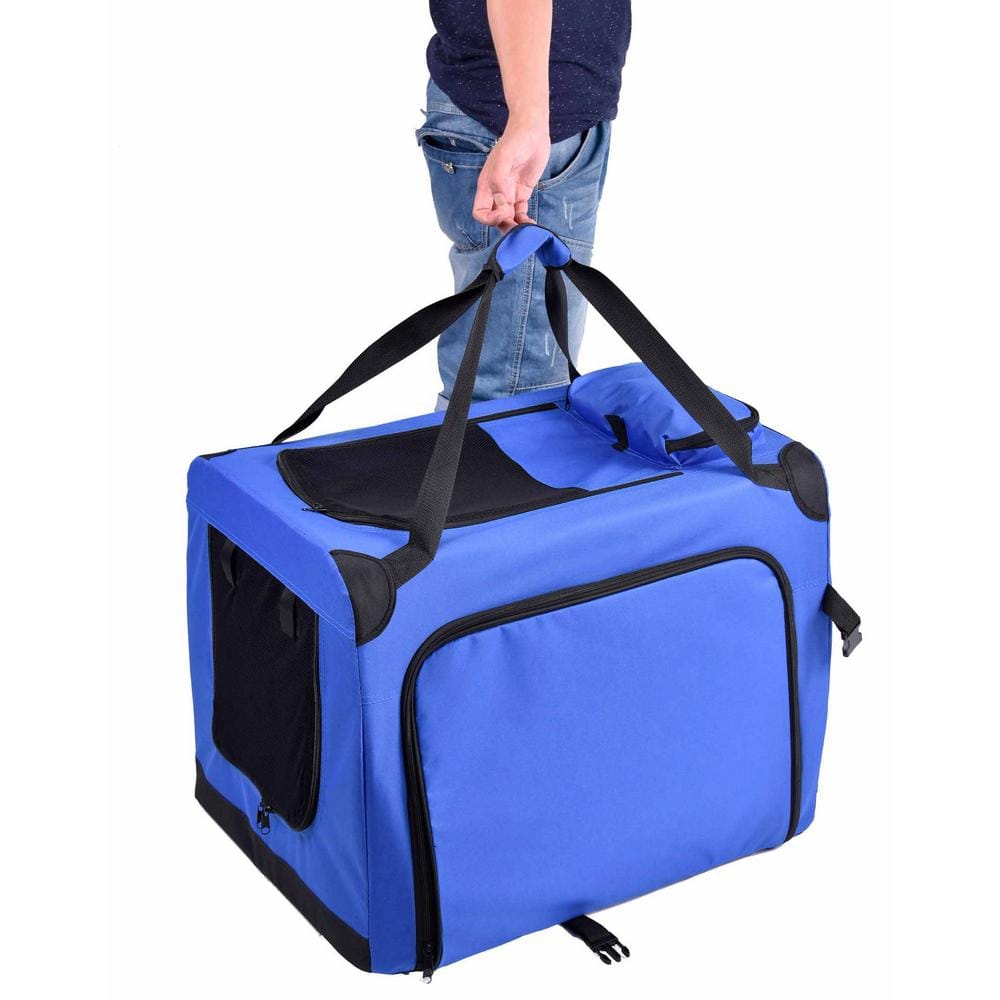 Extra Small Blue Nylon Soft-Folding Expandable Pet Crate
