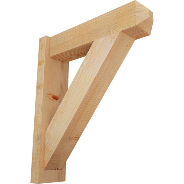 Ekena Millwork 6 in. x 26 in. x 22 in. Traditional Craftsman Rough Sawn Douglas Fir Outlooker