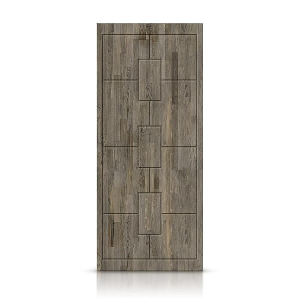 CALHOME 42 in. x 80 in. Hollow Core Weather Gray Stained Pine Wood Interior Door Slab
